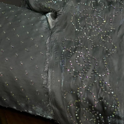 3 Piece Stitched Silk Stone Dress - Ready To Wear