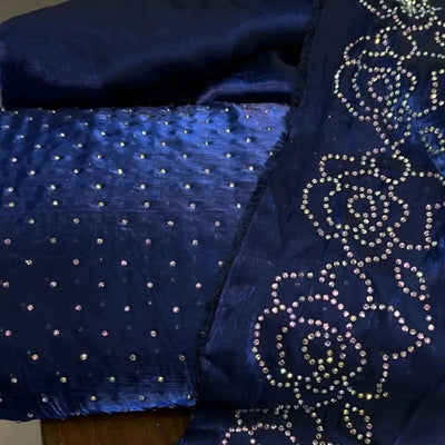 3 Piece Stitched Silk Stone Dress - Ready To Wear