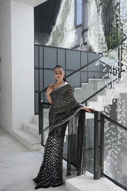 Stitched Chiffon Saare - Ready To Wear