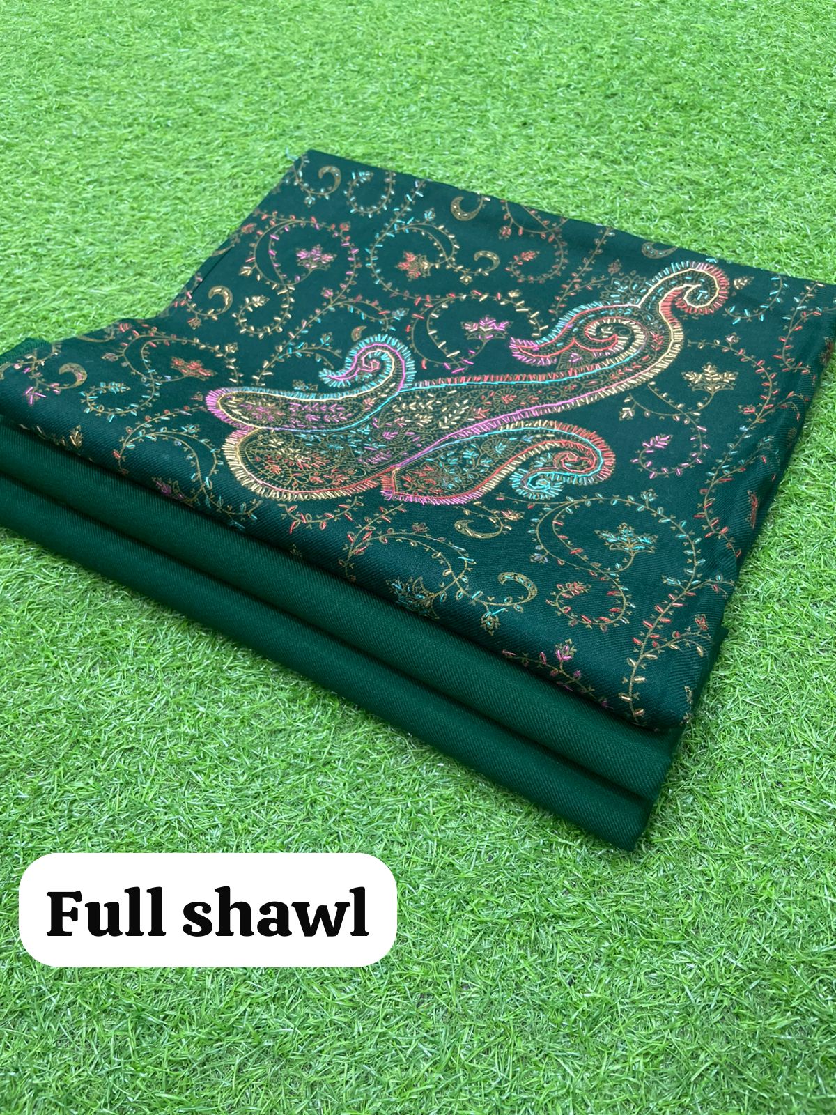 3 Piece Stitched Pashmina Dress With Embroidery Shawl - Ready To Wear