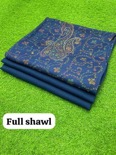 3 Piece Stitched Pashmina Dress With Embroidery Shawl - Ready To Wear