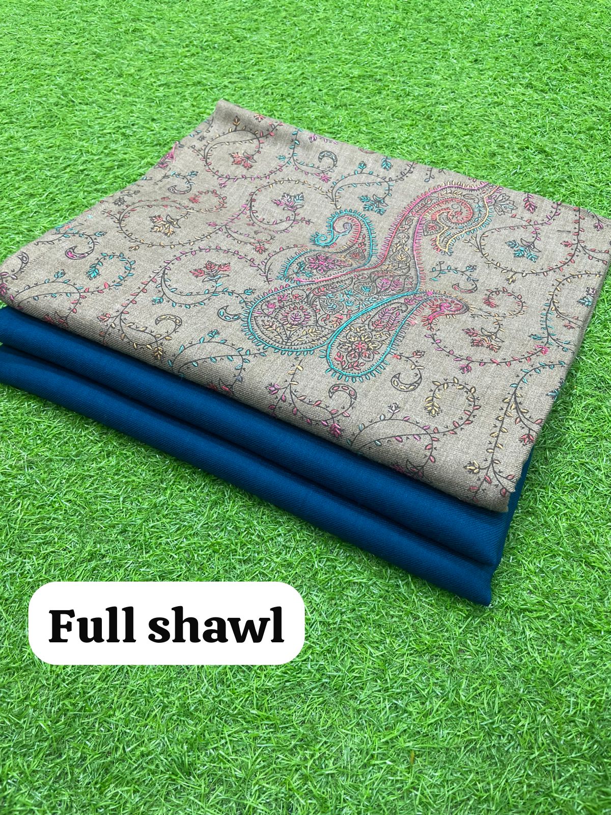 3 Piece Stitched Pashmina Dress With Embroidery Shawl - Ready To Wear