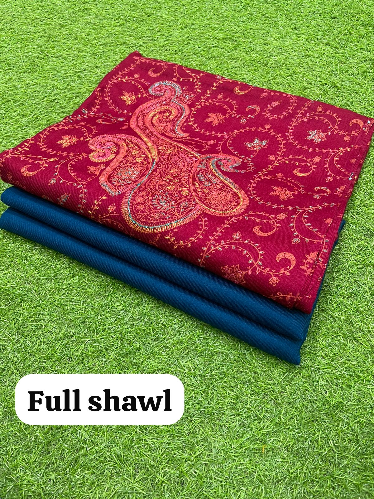 3 Piece Stitched Pashmina Dress With Embroidery Shawl - Ready To Wear