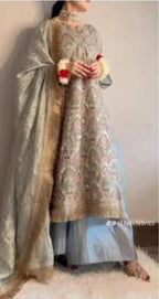 3 Piece Stitched Chiffon Dress - Ready To Wear