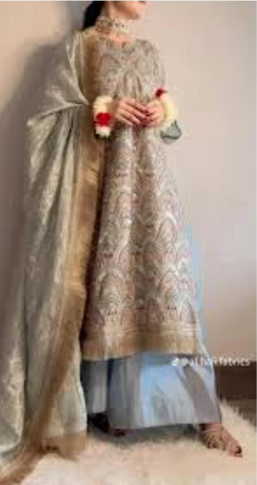 3 Piece Stitched Chiffon Dress - Ready To Wear