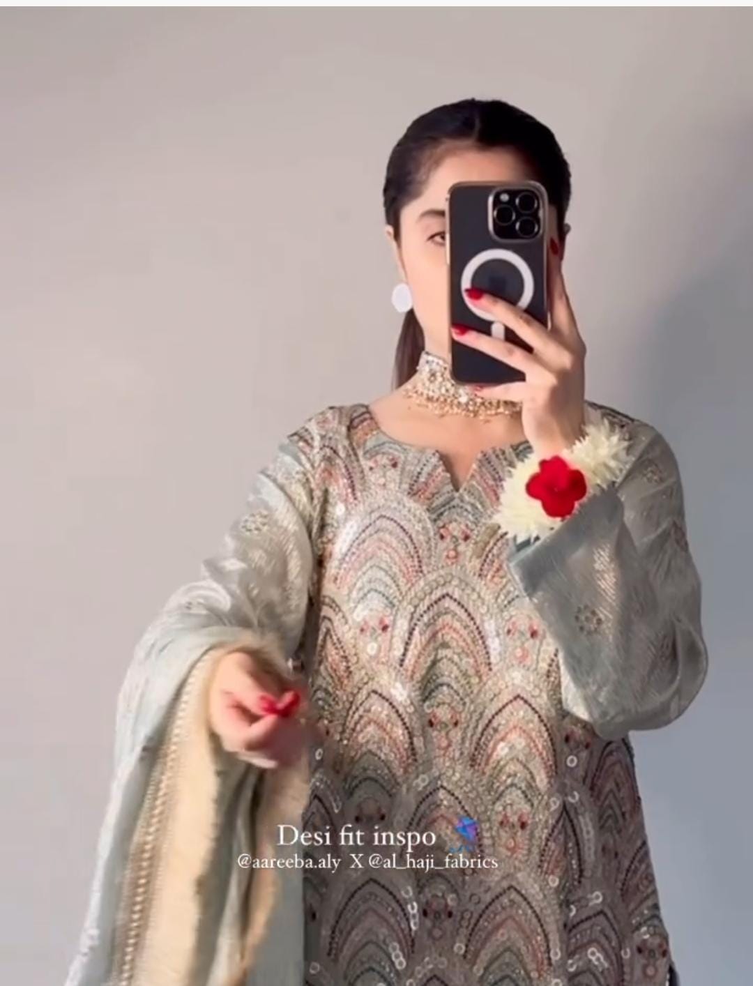 3 Piece Stitched Chiffon Dress - Ready To Wear