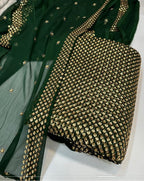 3 Piece Stitched Chiffon Embroidery Dress - Ready To Wear