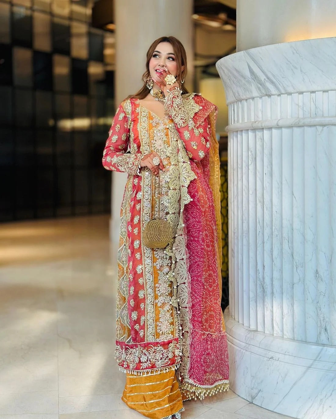 3 Piece Stitched Chiffon Dress - Ready To Wear