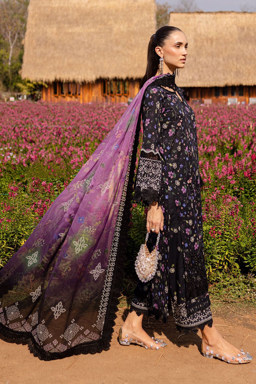 3 Piece Stitched Lawn Dress - Ready To Wear
