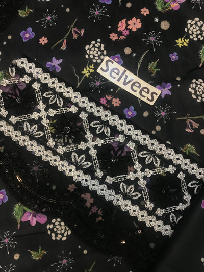 3 Piece Stitched Lawn Dress - Ready To Wear