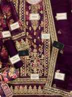 3 Piece Stitched Embroidery Organza Suit - Ready To Wear