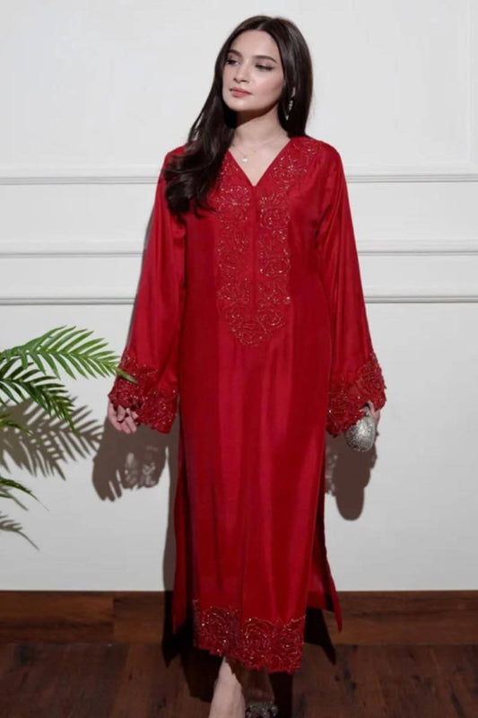 3 Piece Stitched Silk Dress - Ready To Wear