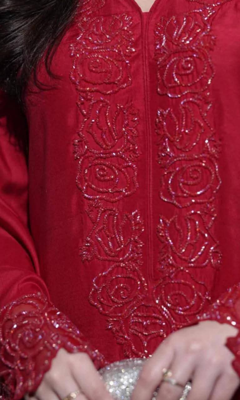 3 Piece Stitched Silk Dress - Ready To Wear