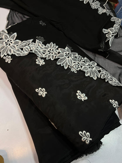 3 Piece Stitched Silk Dress - Ready To Wear