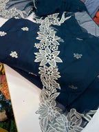 3 Piece Stitched Silk Dress - Ready To Wear