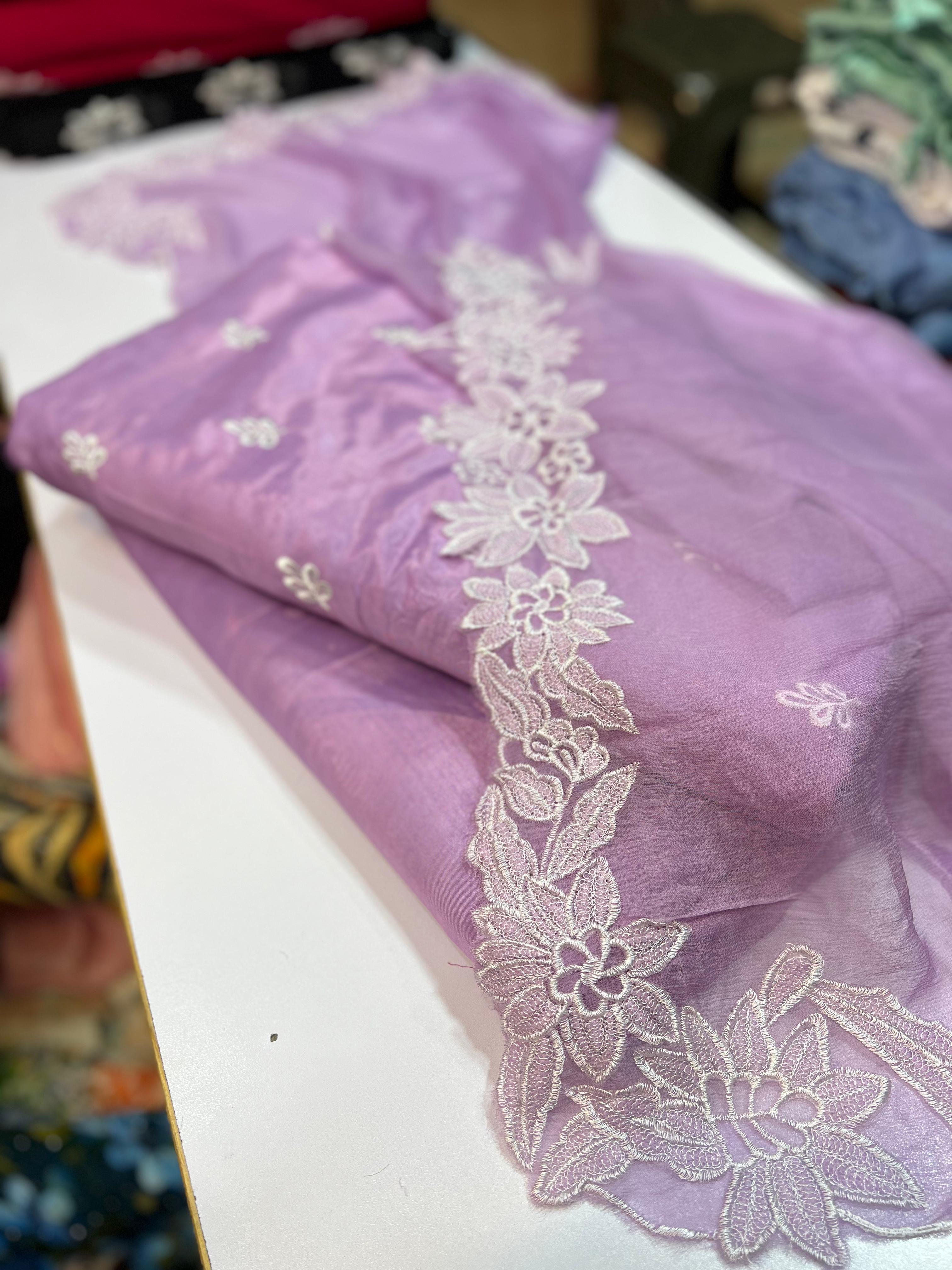 3 Piece Stitched Silk Dress - Ready To Wear