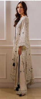 3 Piece Stitched Chikankari Embroidery Dress - Ready To Wear