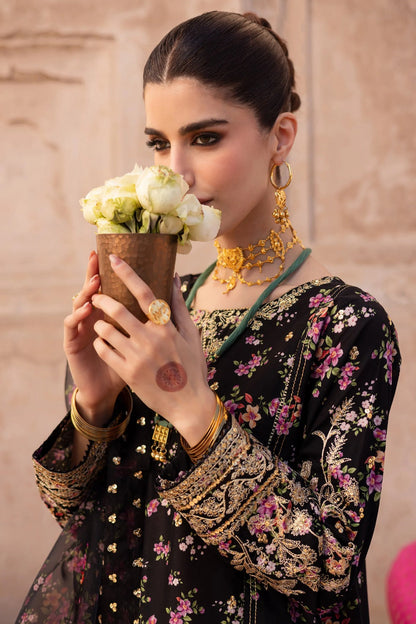 3 Piece Stitched Silk Dress - Ready To Wear