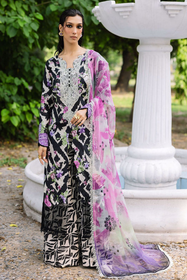 3 Piece Stitched Lawn Suit - Ready To Wear