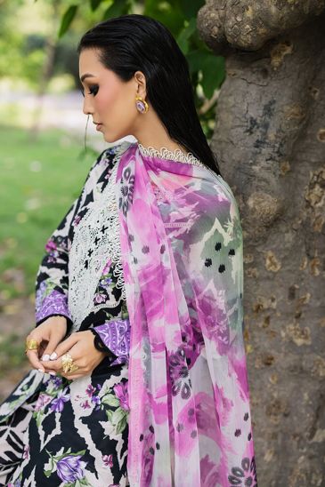 3 Piece Stitched Lawn Suit - Ready To Wear