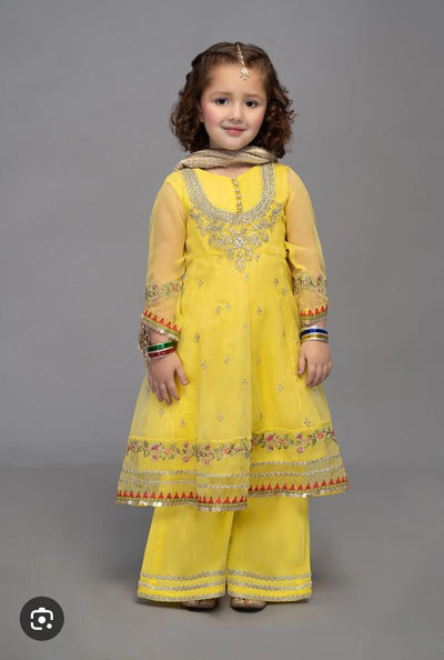 3 Piece Stitched Kids Dress - Ready To Wear