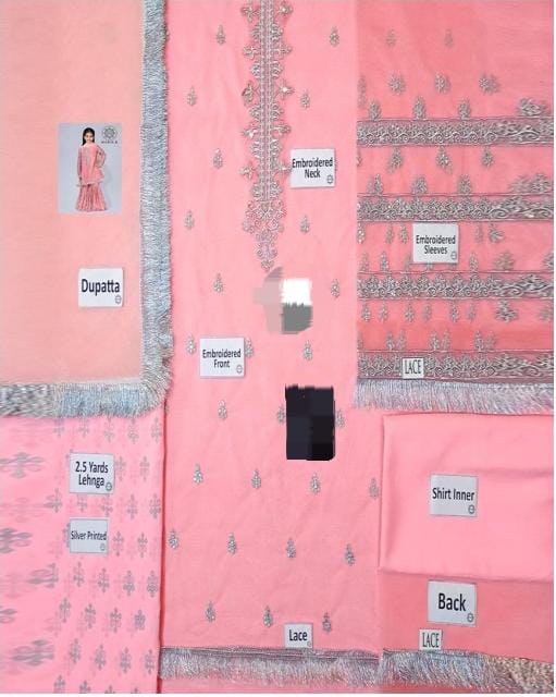 3 Piece Stitched Kids Dress - Ready To Wear