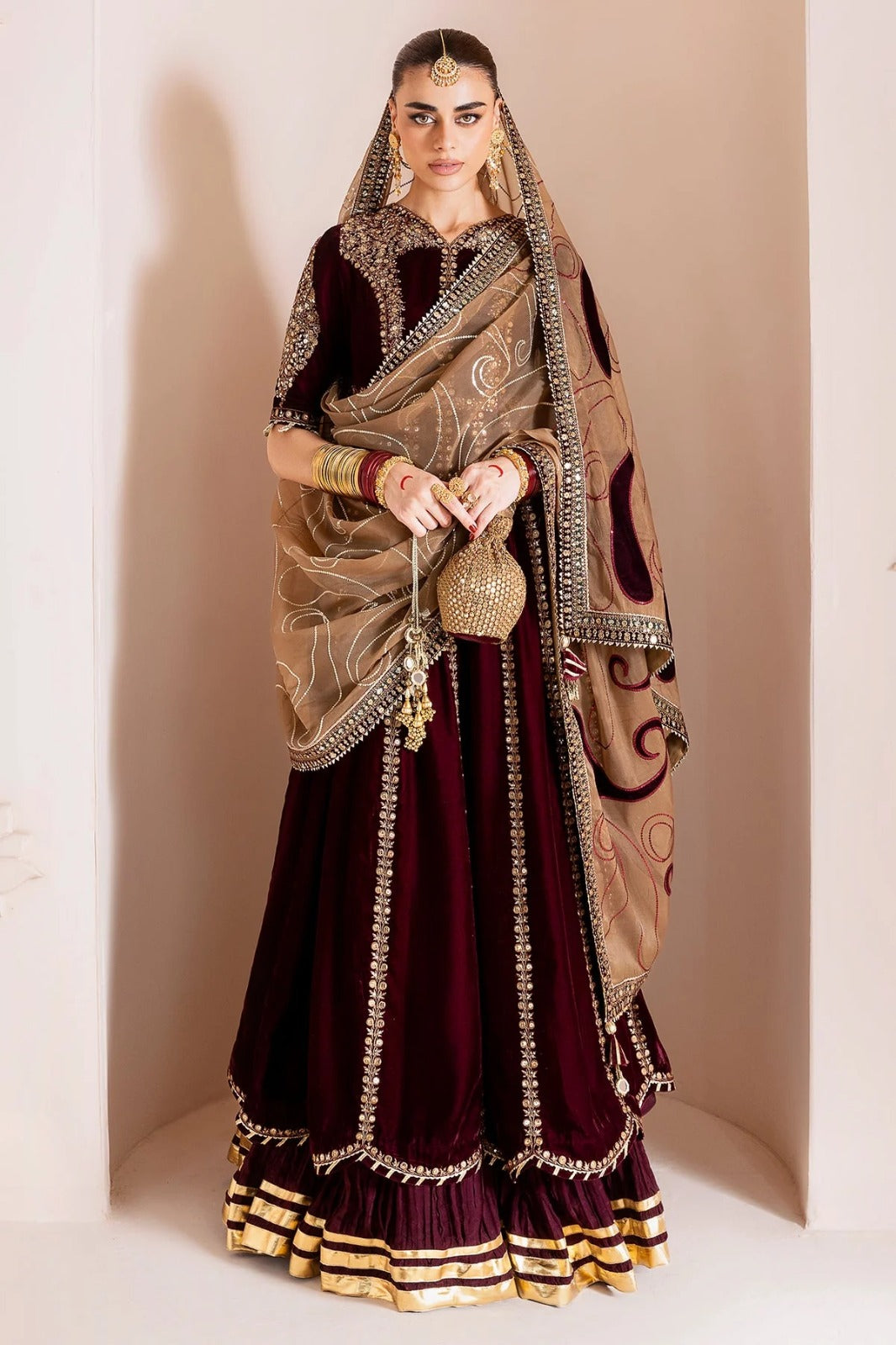 3 Piece Stitched Velvet Dress - Ready To Wear