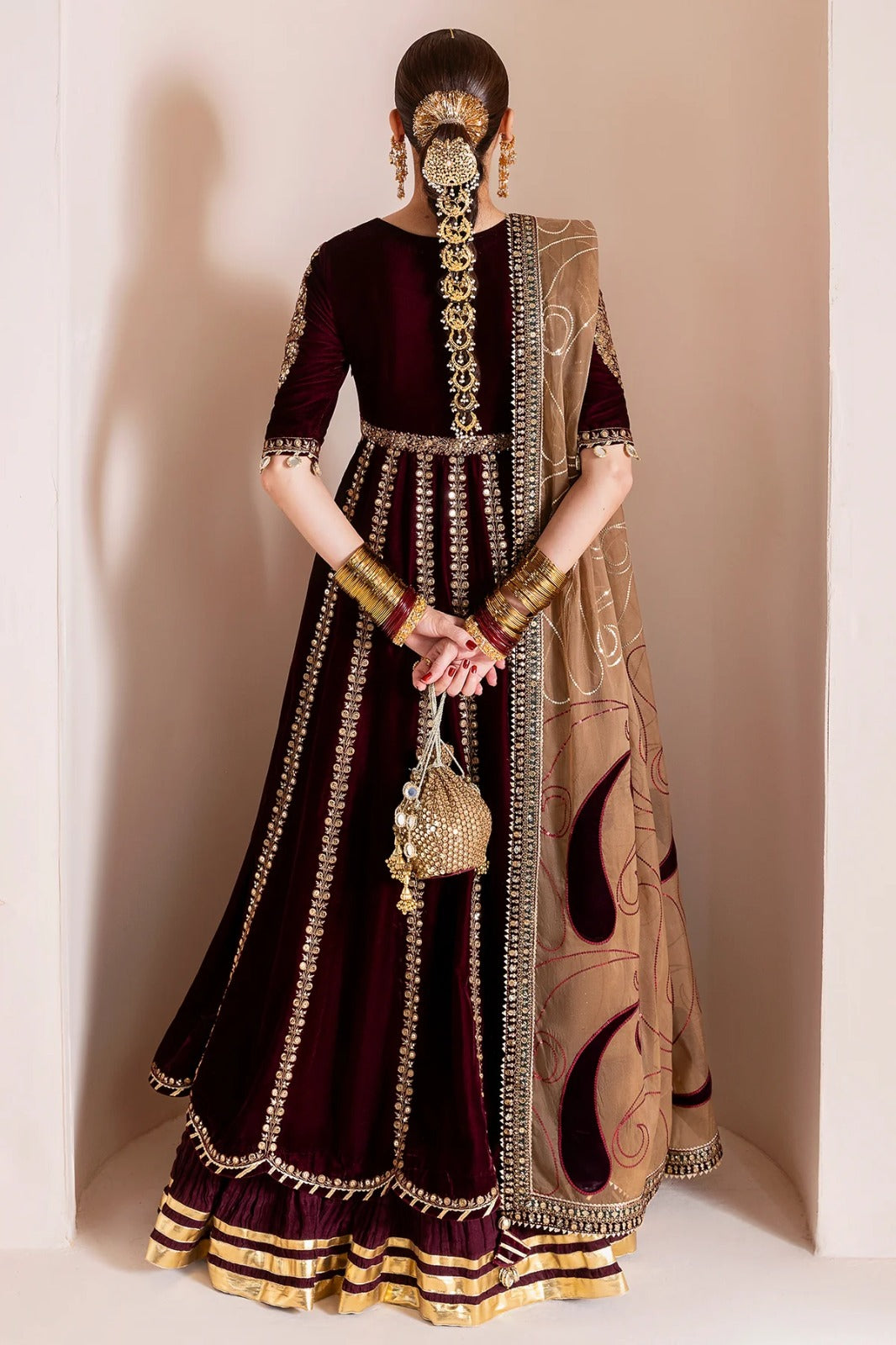 3 Piece Stitched Velvet Dress
