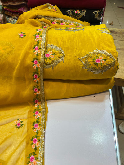 3 Piece Stitched Embroidered Dress - Ready To Wear