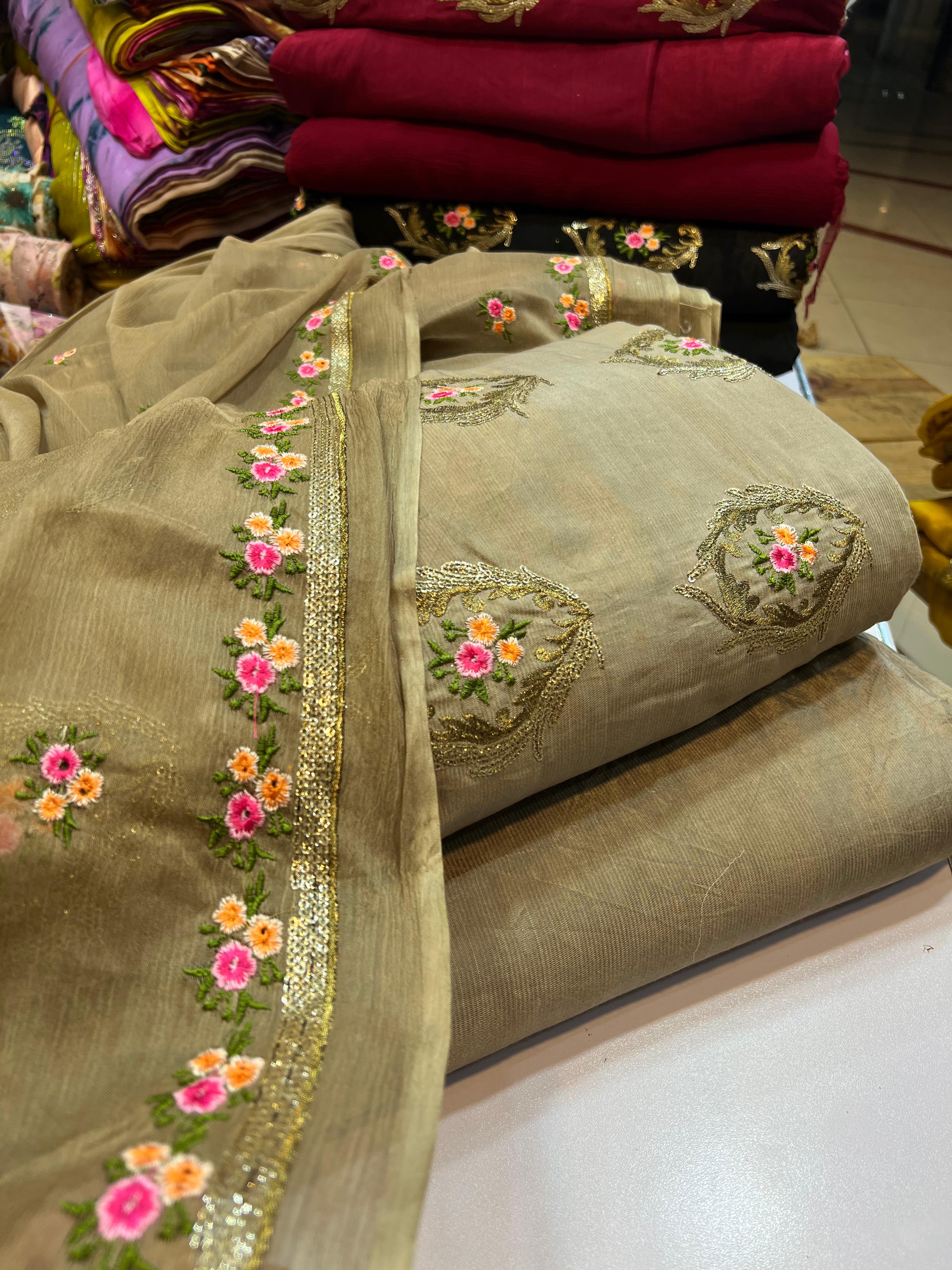 3 Piece Stitched Embroidered Dress - Ready To Wear