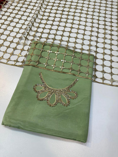 3 Piece Stitched Silk Dress - Ready To Wear