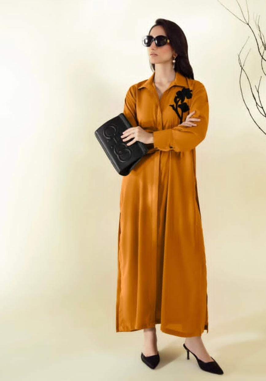 2 pcs stitched embroidered dress 2-PC Stitched Embroidered Cotton