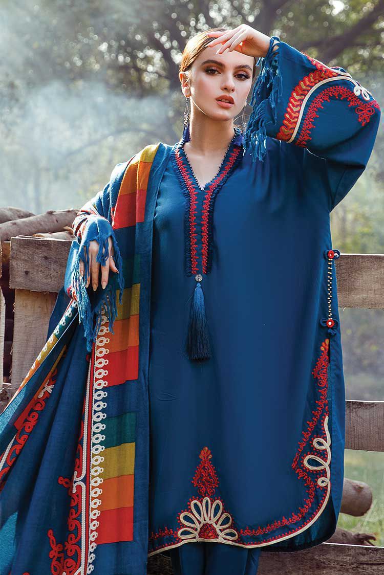3 Piece Stitched Embroidered Dress - Ready To Wear