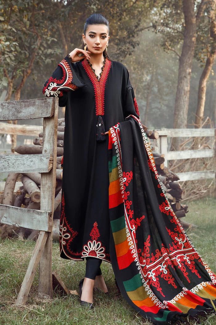 3 Piece Stitched Embroidered Dress - Ready To Wear