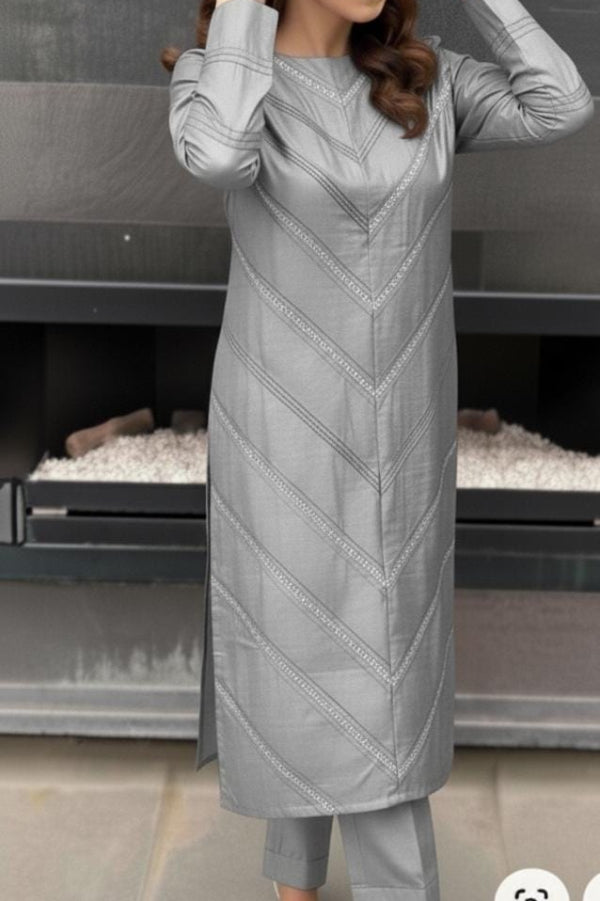 3 Piece Stitched Khaadi Fabric Dress - Ready To Wear