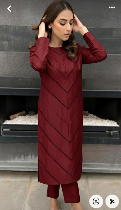 3 Piece Stitched Khaadi Fabric Dress - Ready To Wear