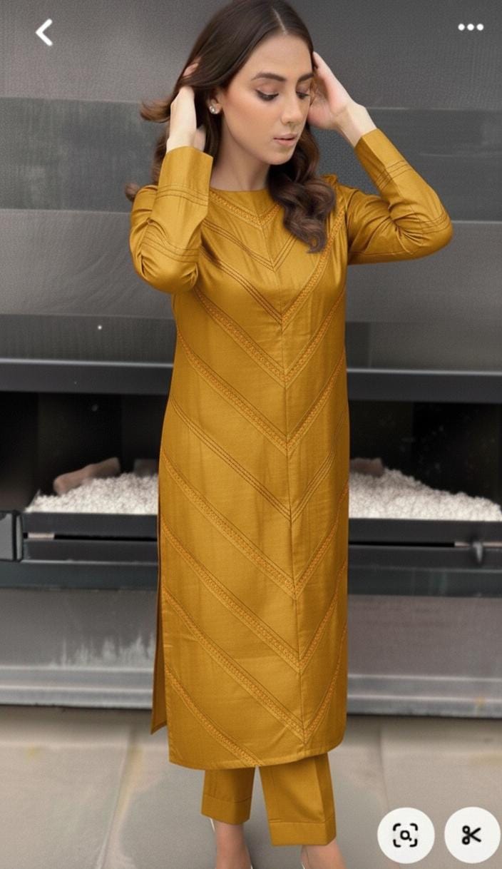 3 Piece Stitched Khaadi Fabric Dress - Ready To Wear