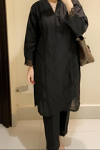 2 Piece Stitched Khaddi Fabric Dress - Ready To Wear