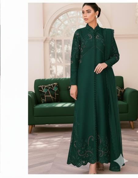 3 Piece Stitched Embroidery Dress - Ready To Wear