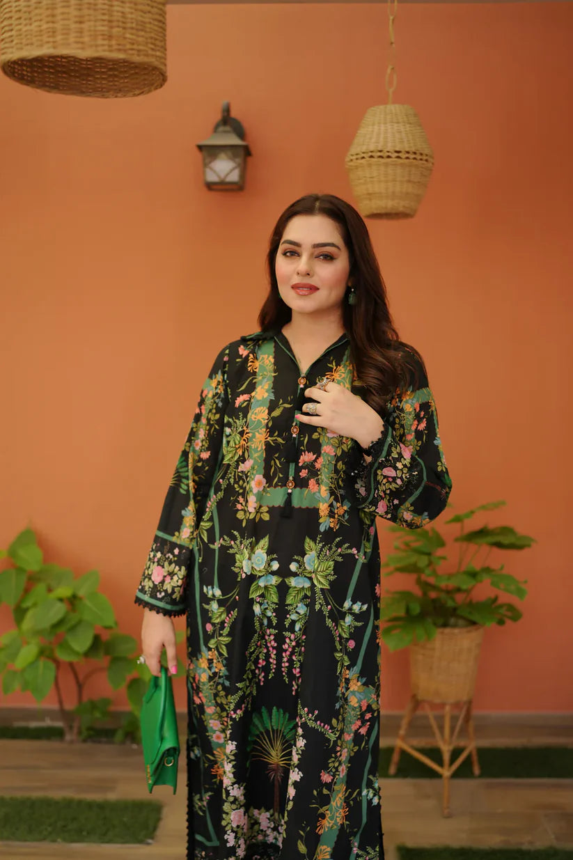 03-Piece Printed Silk Suit | Ready To Wear