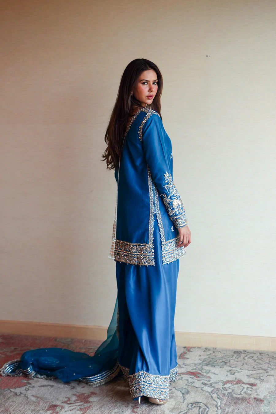 03-Piece Silk Suit With Embroidery - Ready To Wear