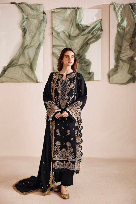 3 Piece Stitched Dhanak Suit - Ready To Wear