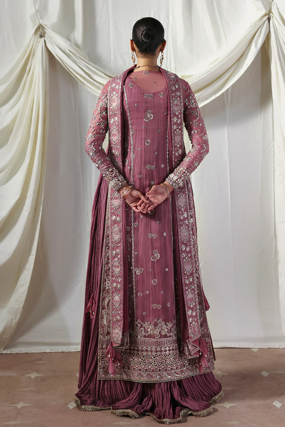 03-Piece Organza Suit With Embroidery - Ready To Wear