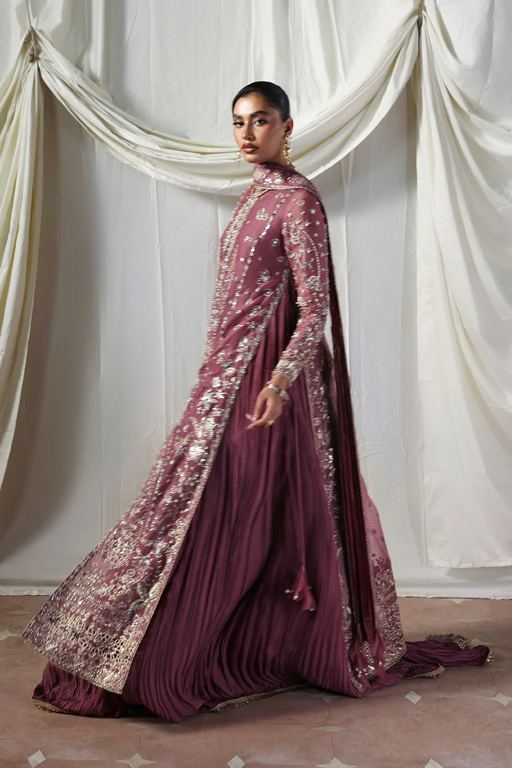 03-Piece Organza Suit With Embroidery - Ready To Wear
