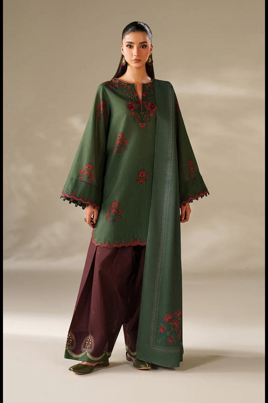 3Piece Heavy Embroidered Lawn Dress Ready To Wear