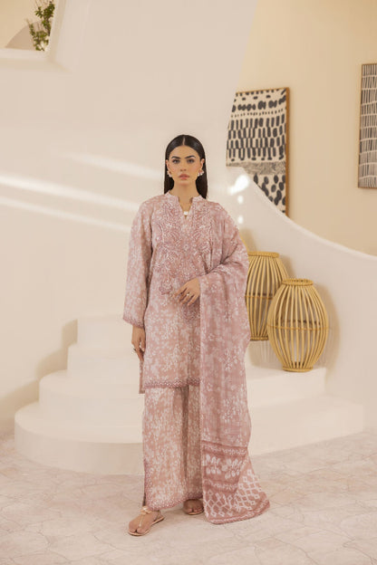 3 Piece Stitched Lawn  Suit - Ready  to Wear