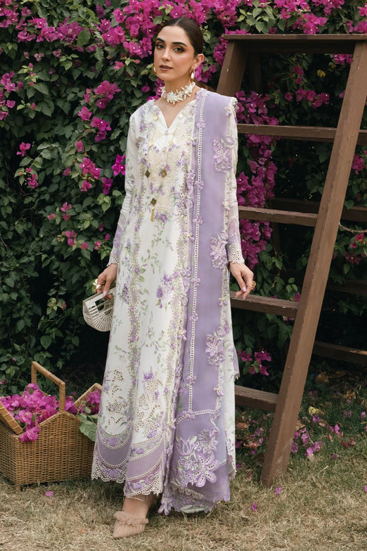 03-Piece Embroidered Lawn Suit With Chiffon Dupatta | Ready To Wear