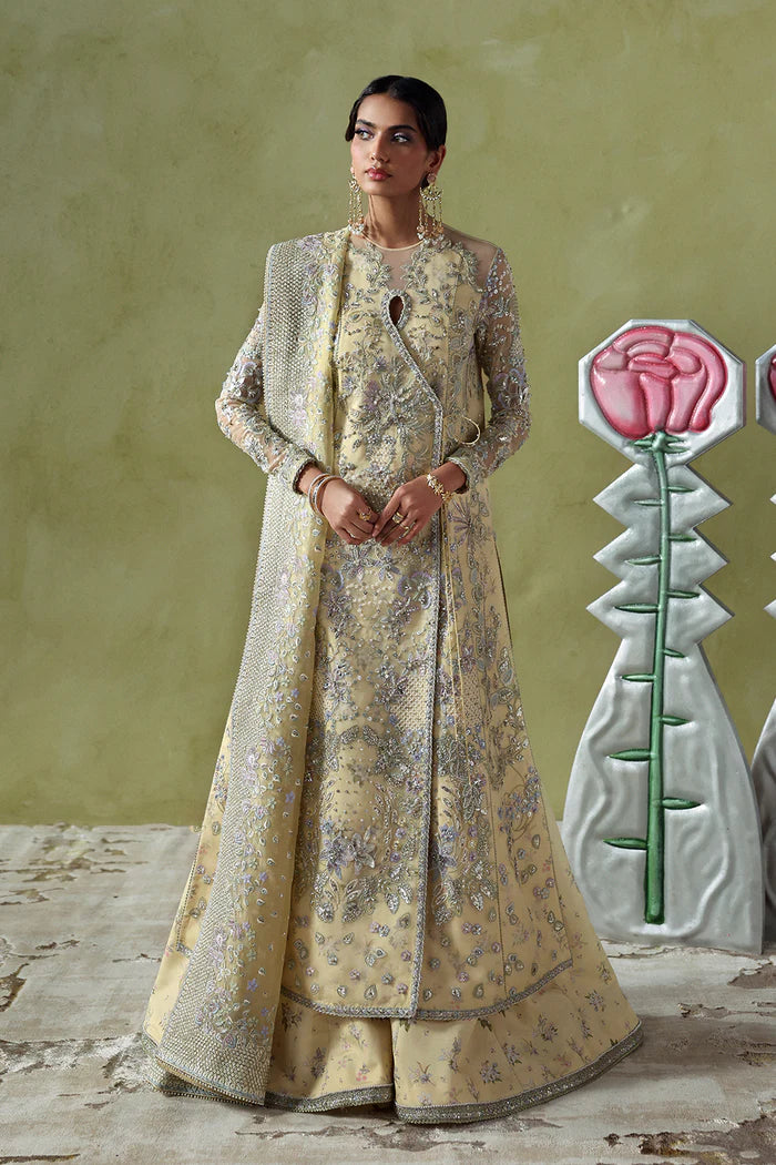 03-Piece Embroidered Hand Embellished With Organza Dupatta - Ready To Wear