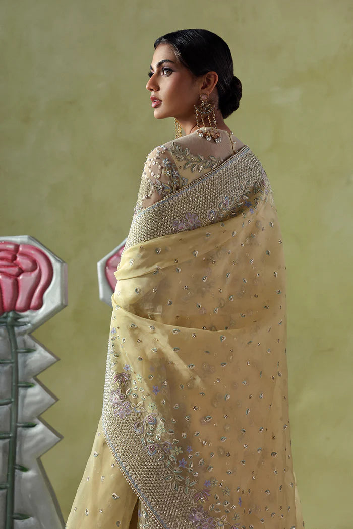 03-Piece Embroidered Hand Embellished With Organza Dupatta - Ready To Wear