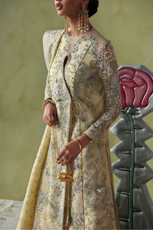 03-Piece Embroidered Hand Embellished With Organza Dupatta - Ready To Wear
